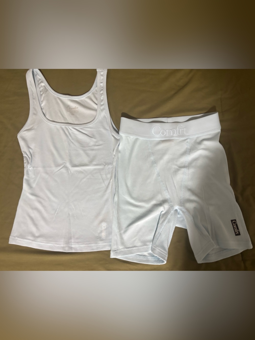 Comfrt Ribbed Tank and Boxer Set - Picture 1 of 4